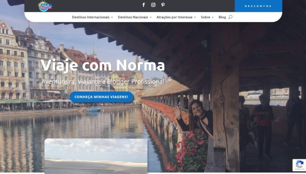 Screenshot Site Blog Viaje com Norma