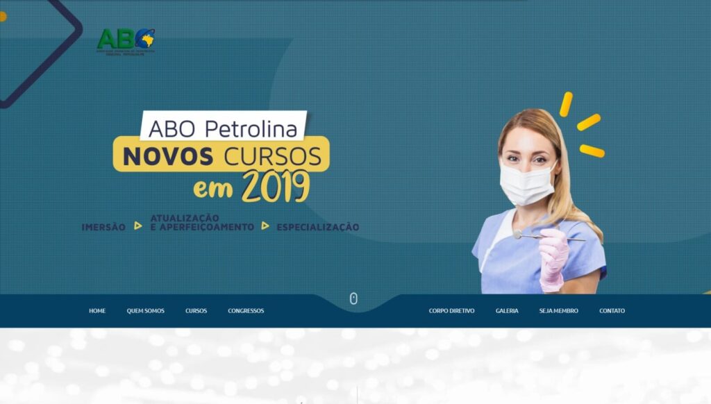 Screenshot da home do site da Abo de Petrolina