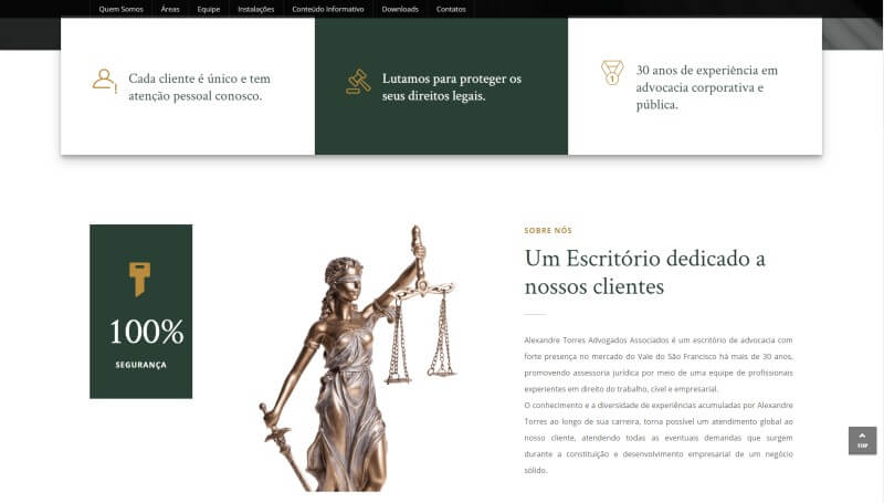 screenshot quem somos site alexandre torres advogados