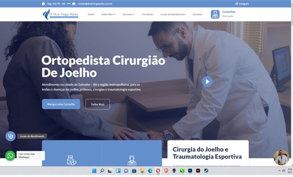 Screenshot site Dr Vitor Hugo Abreu Ortopedista e Cirurgião de Joelho